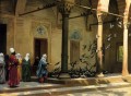 Harem Women Feeding Pigeons in a Courtyard Arab Jean Leon Gerome